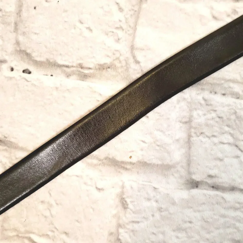 Men’s Black Italian Leather Belt Size 42 Silver Tone Buckle Classic
